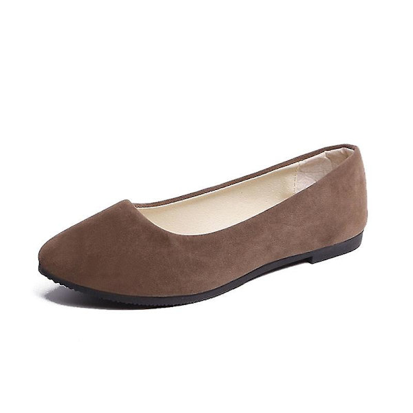 Balett Flats Skor i Faux-mocka Gray 8.5