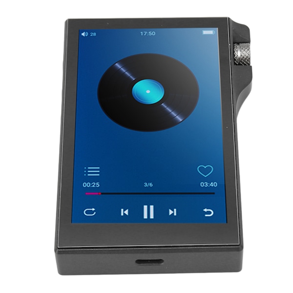 Bluetooth MP3-spelare 4,0 tum pekskärm HiFi förlustfri ljud hög upplösning bärbar MP3-spelare för Android 9.0 svart