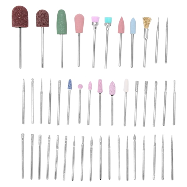 45st Nagelborr Set Hemmasalong Polering Slip Huvud Manikyr Verktyg (Rosa)