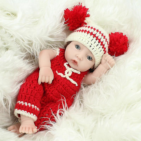 Silica Gel Doll 28cm Baby Doll Reborn Doll Toy For Kids Blidka Följ med Sömn Söt Vinyl Doll Leksak Present
