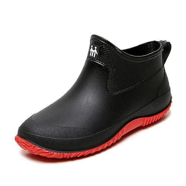 Dam Gummi Anti-sladd Ankel Lättvikts Slip-on Boots / Shoes Set-1 Black Red 7.5