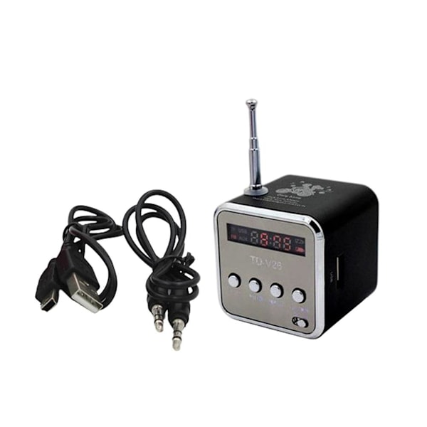 Trådlös Stereo Retro Högtalare Bluetooth Högtalare med LED Digital Display Bärbar FM-radio för Mobiltelefoner Surfplattor Bärbara datorer