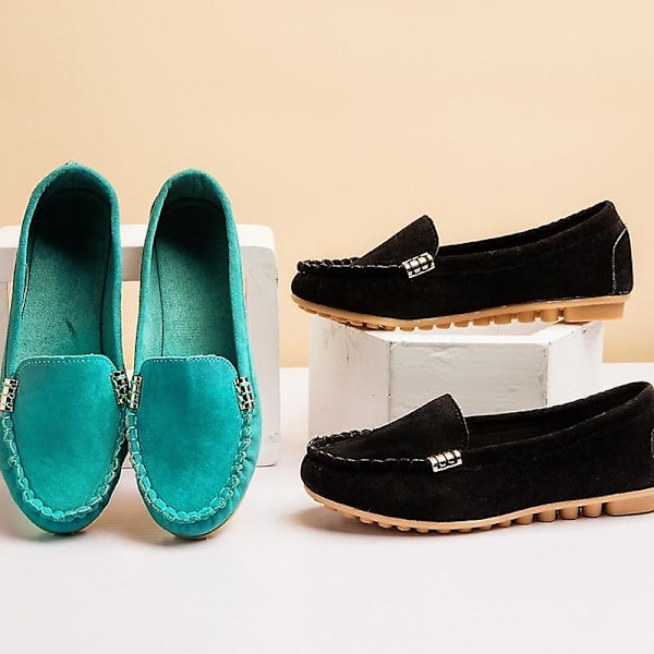 Mjuka slip-on skor för kvinnor Green US 4.5