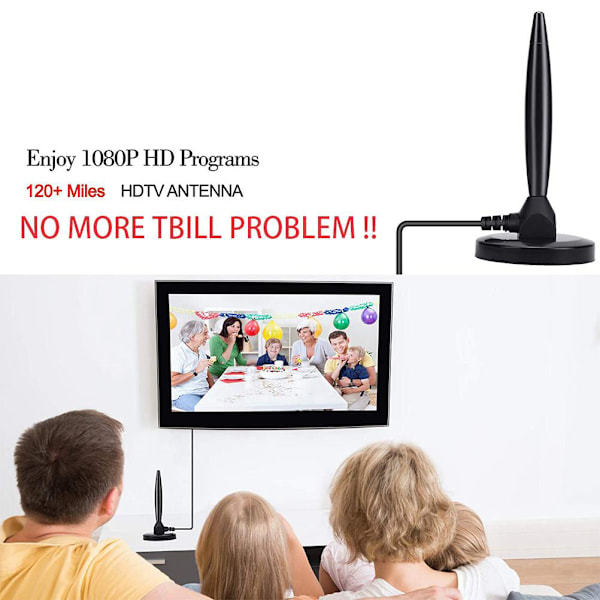 120 Mile Hög Definition Digital Inomhus TV-antenn Smart Signal Förstärkare TV-antenn