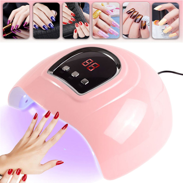 54W LED Nagel Lampa UV Torkar Fototerapi Maskin med Timer
