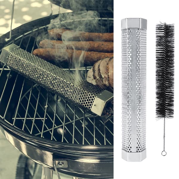 Pelletsrör Rökare Hexagonalt Rostfritt Stål BBQ Rör Utomhus Mesh Grill Rökgenerator