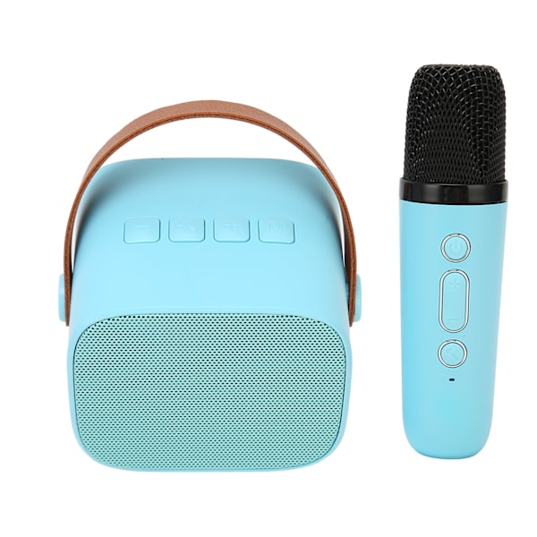 Bluetooth Högtalare Mikrofon Set HD Stereo Uppladdningsbar Retro Portabel Karaoke Maskin för Barn Vuxna Fest Blå
