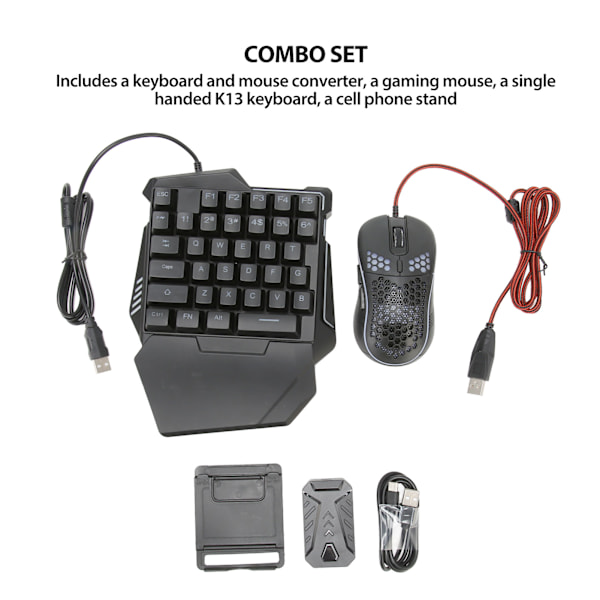 4-i-1 Mobilspel Combo-paket Bluetooth Mobilspelkontroll Speltangentbord Muskonverterare för Android för iOS