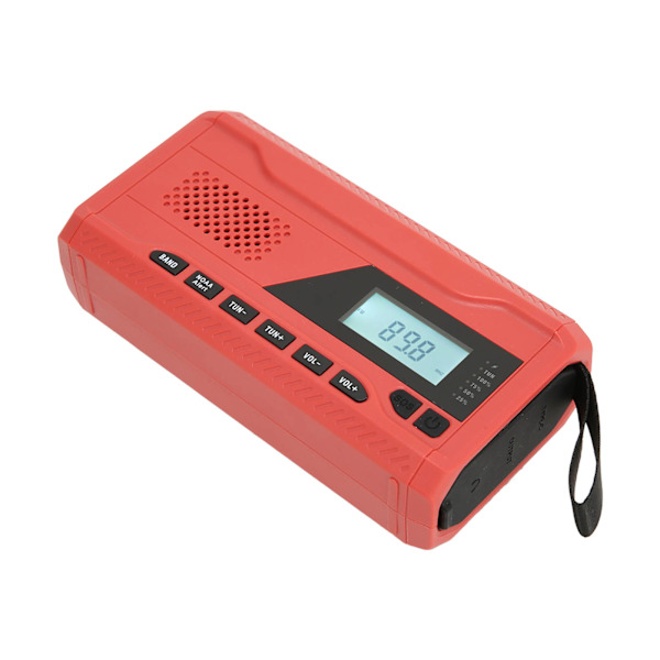 Nödradio HD LCD Handvev Bärbar AM FM WB NOAA Radio med SOS-Larm Ficklampa 4500mAh Batteri för Utomhus