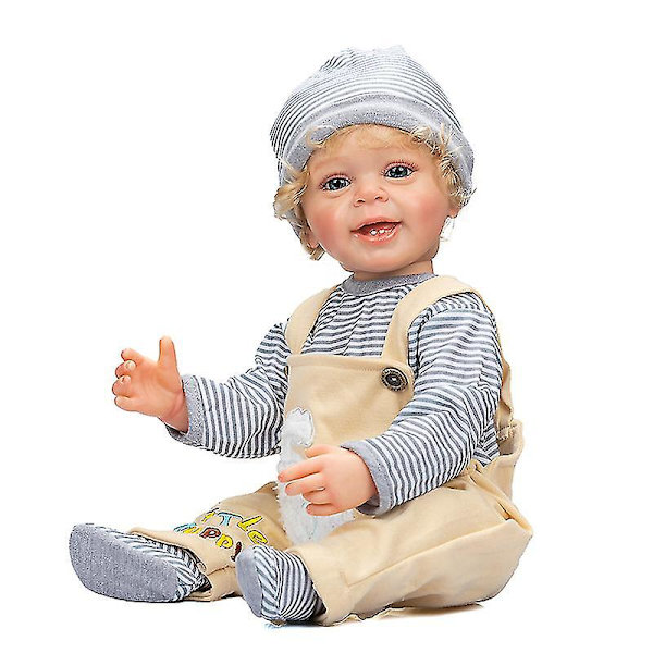 55 cm helkroppsmjuk silikon Vinyl Real Touch Reborn Toddler Pojke Baby Doll Yannik Idealiska presenter för barn badleksak