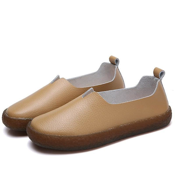 Nya Loafers, Damskor, Bekväma Ballerinaskor Brown 5