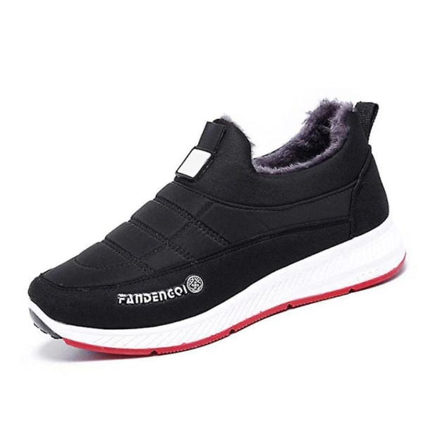 Vinter Casual Herr Svart Mesh Sneakers, Slip-On Vulkaniserade Skor 6.5
