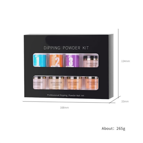 Nagelkonst Infiltrationspulver Set Dippande Glitter Kristall DIY Dekorativ