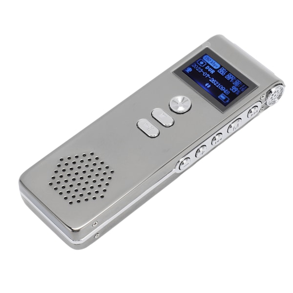 Röstinspelare MP3 WAV 192kbps Brusreducering Dubbel Mikrofon Lösenordsfunktion Digital inspelare med Hörlurar 8G