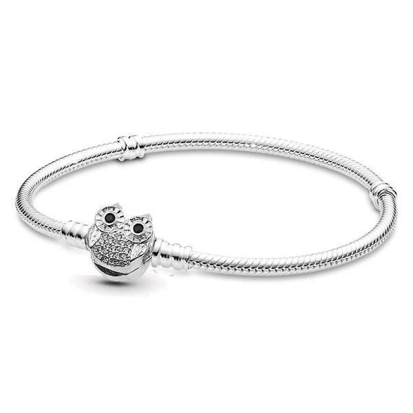 Söt Uggla & Snake Chain Charm Armband 16cm / SC016