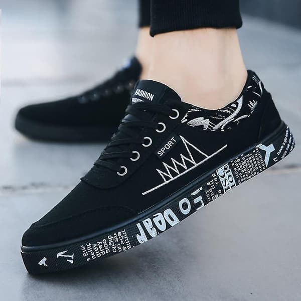 Bekväma herrskor, modesneakers 1717-blackwhite 8.5