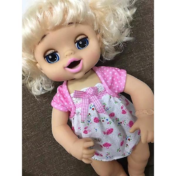 [ny] 40 cm Simulering Mode kan tala, äta mat, dricka vatten Mjölk, kissa och bajsa Baby Modellfigurer Reborn Baby Original box2