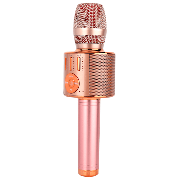 Bluetooth Mikrofon Trådlös Karaoke Maskin Handhållen Portabel Karaoke Mikrofon Högtalare Roséguld