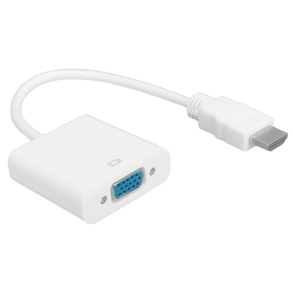 HD Multimedia Interface till VGA Adapter Konverteringskabel för Dator Laptop Monitor Projektor Vit