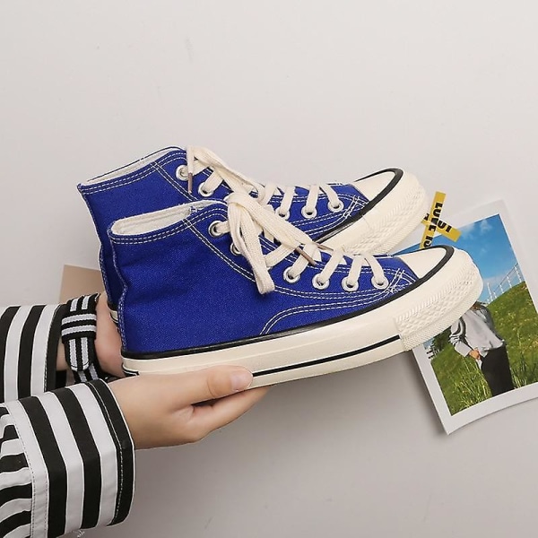 High Top Dammode Casual Skor, Casual Sneakers Blue 7