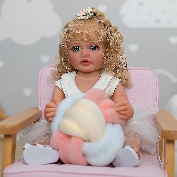 55 cm helkroppsmjuk silikon Vinyl Reborn Toddler Girl Docka Betty 3d
