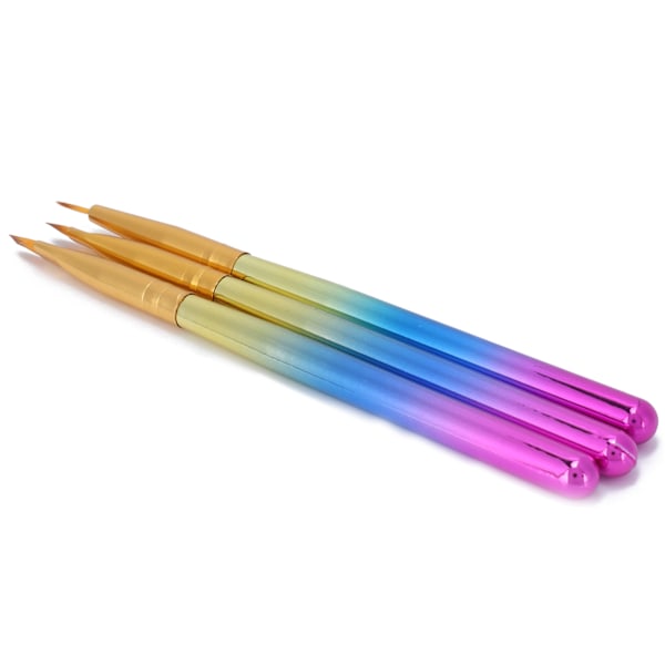 3st Nagelborste Set Målningsborr Ritning Nylon Konst Tips Byggarborstar Kit