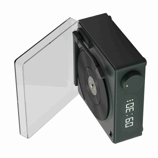 Roterande Vinylskiva Väckarklocka Högtalare Retro 360 Graders Stereo Trådlös Klocka Bluetooth Högtalare för Hem Sovrum Kontor Grön