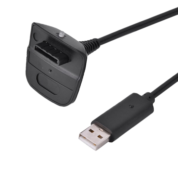 USB-laddningskabel för Xbox 360 trådlös handkontroll - Snabbladdning (Svart)