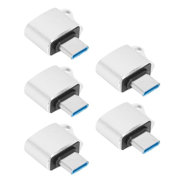 5 st Typ-C Hane till USB2.0 OTG Adapter Portabel Datakonverterare Datortillbehör (Silver)