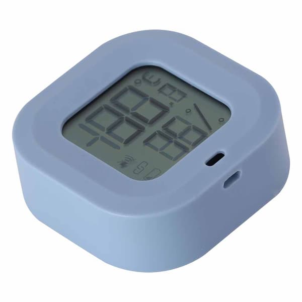 Smart Termometer Hygrometer för Bluetooth Inomhus Temperatur Luftfuktighetsmätare för Hem Garage Växthus Blå