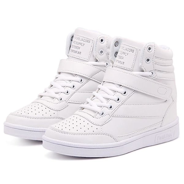Dam Spring Wedge Sport Casual Vulkaniserad Sko Fashionabla Sneaker White 35