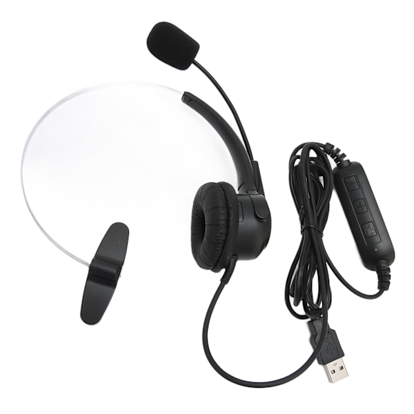 USB-headset med mikrofon, brusreducering och volymkontroll för affärsmöten, Skype-samtal, callcenter och kontor