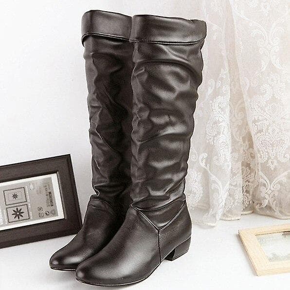 Vinter Mid-kalv Dam Flats Klack Half Boots Brown 10