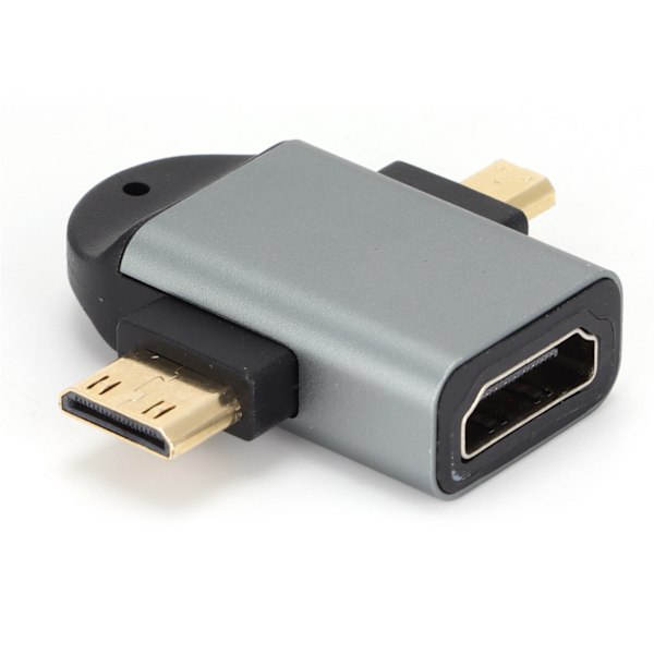 2 i 1 Videoadapter Aluminiumlegering HD Multimedia Interface Hona till Mini HD Multimedia Interface Konverterare