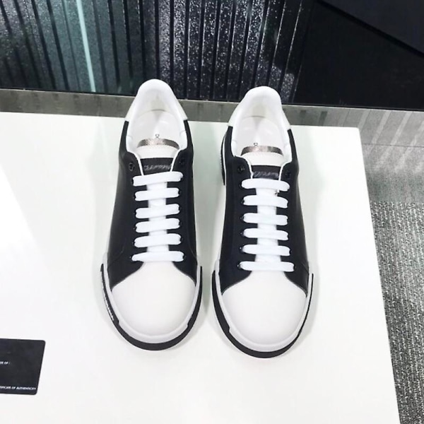 Låg-top Casual, läder Sneaker (set-b) Black White 40