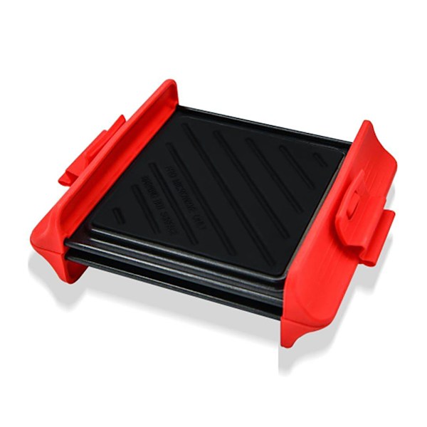 2 st Snabbuppvärmande Grillbrickor Non-Stick Bakplåtar för Mikrovågsugn