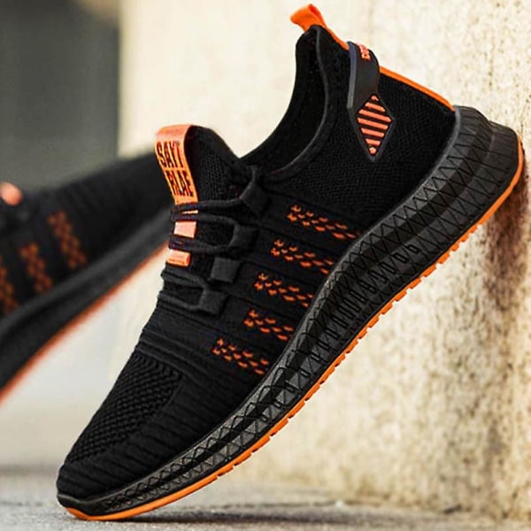 Mesh Casual Lac-up Lättvikt Bekväma Walking Sneakers som andas Yellow 7