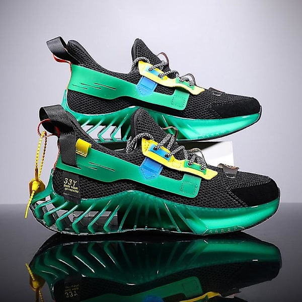Löparskor, Sneakers Sportskor A32black green 6.5