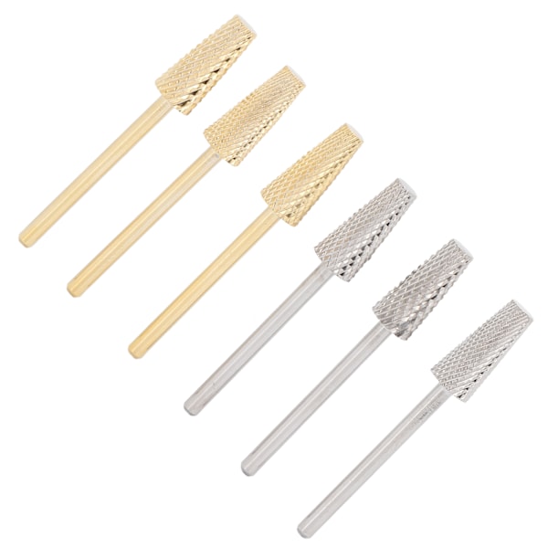 6 st Professionella Nagel Manikyr Borr Tungsten Stål Polerare Konst Slip Huvud