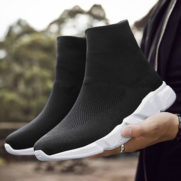 High Top Herr Vulcanize Andas Slip-on Sock Sneaker 7008black and white 10