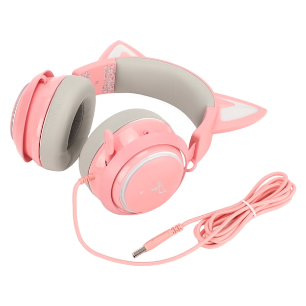 SOMIC Gaming Headset Kattungeöron PC Gaming Hörlurar 7.1USB Luminous med Inbyggd Mikrofon Rosa