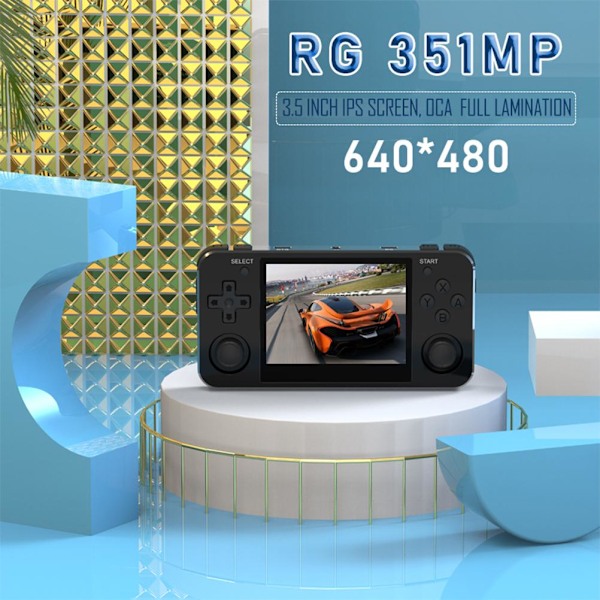 RG351MP 3,5 tums IPS Retro Spelkonsol Bärbar Fickspelkonsol Inbyggda Klassiska Spel Barnpresent