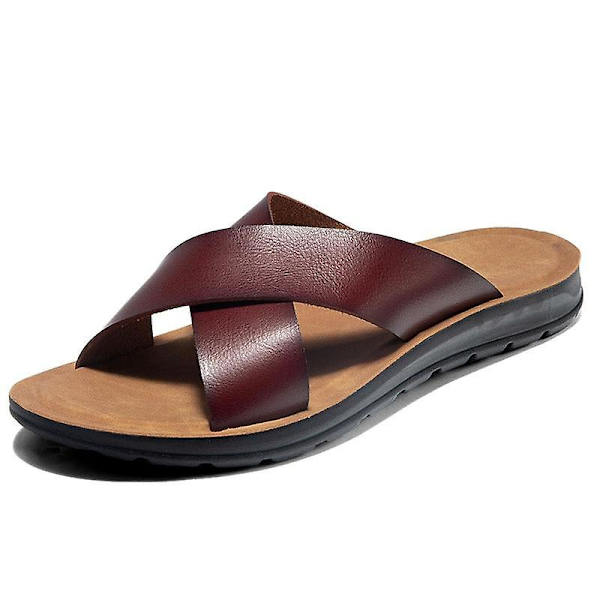 Summer Leather Classic Open-toed, gummisandaler Red 8.5