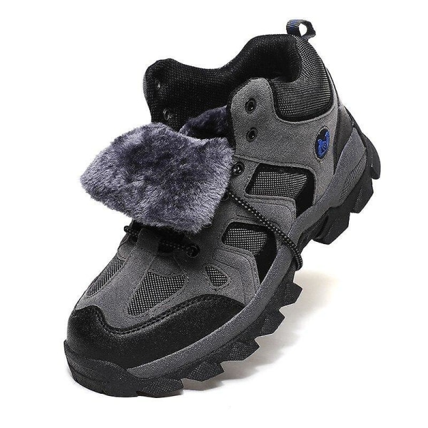 Högkvalitativa läder vattentäta män sneakers / skor Plush Black 13.5