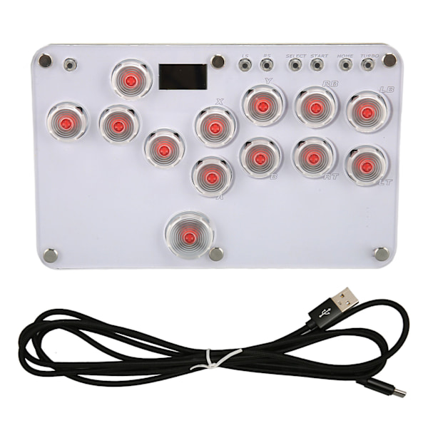 Fighting Box Flatbox Fighting Stick Controller Support SOCD Fight Stick Game Controller Joystick med RGB LED-belysning för Switch