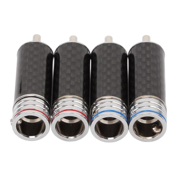 4 st RCA Ljudkontakt Kolfiber Krom 8mm Tråddiameter Svetsning RCA-kontakt för Professionell Utrustning