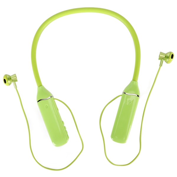Bluetooth-halsbandshörlurar med LED-strömindikator, minneskortsuppspelning, magnetiska öronsnäckor, headset med RGB-bakgrundsbelysning, grön