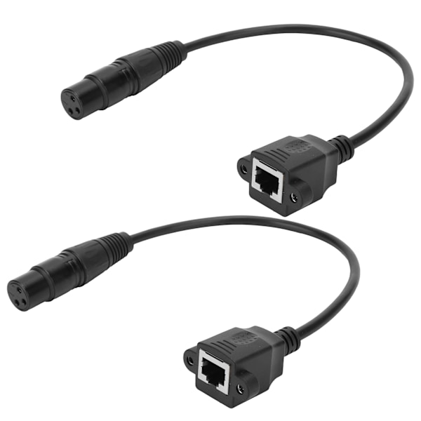 2 st XLR till RJ45 Hona Adapter 3-Pin Ljud Video Kontakter Kabel Konverterare Sammankopplingar