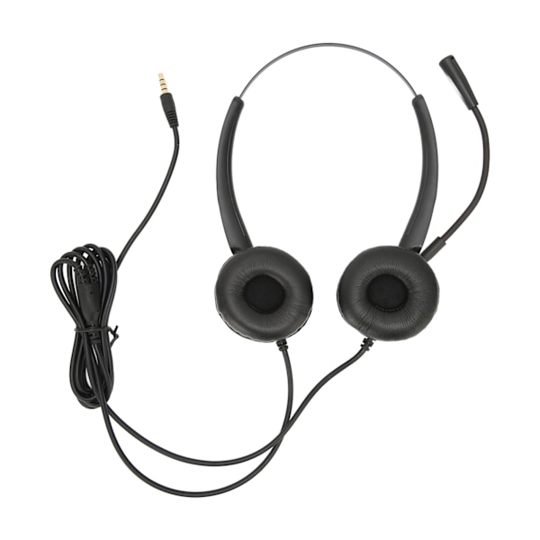 Call Center-headset med intelligent brusreducering, telefonheadset med 3,5 mm-kontakt för telefoner och PC