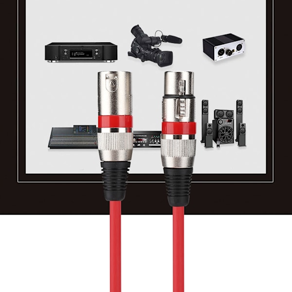 Sex Färger Set 1M PVC Tjock Zinklegering Plugg Kopparpläterade Silverstift XLR Anslutningskabel